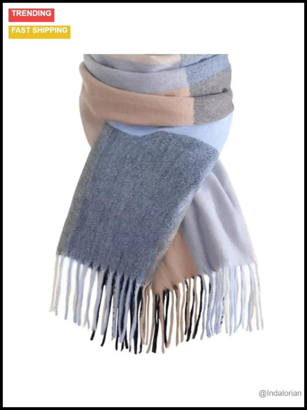 Soft Cozy Plaid Long Blanket Scarf Pashmina Wrap